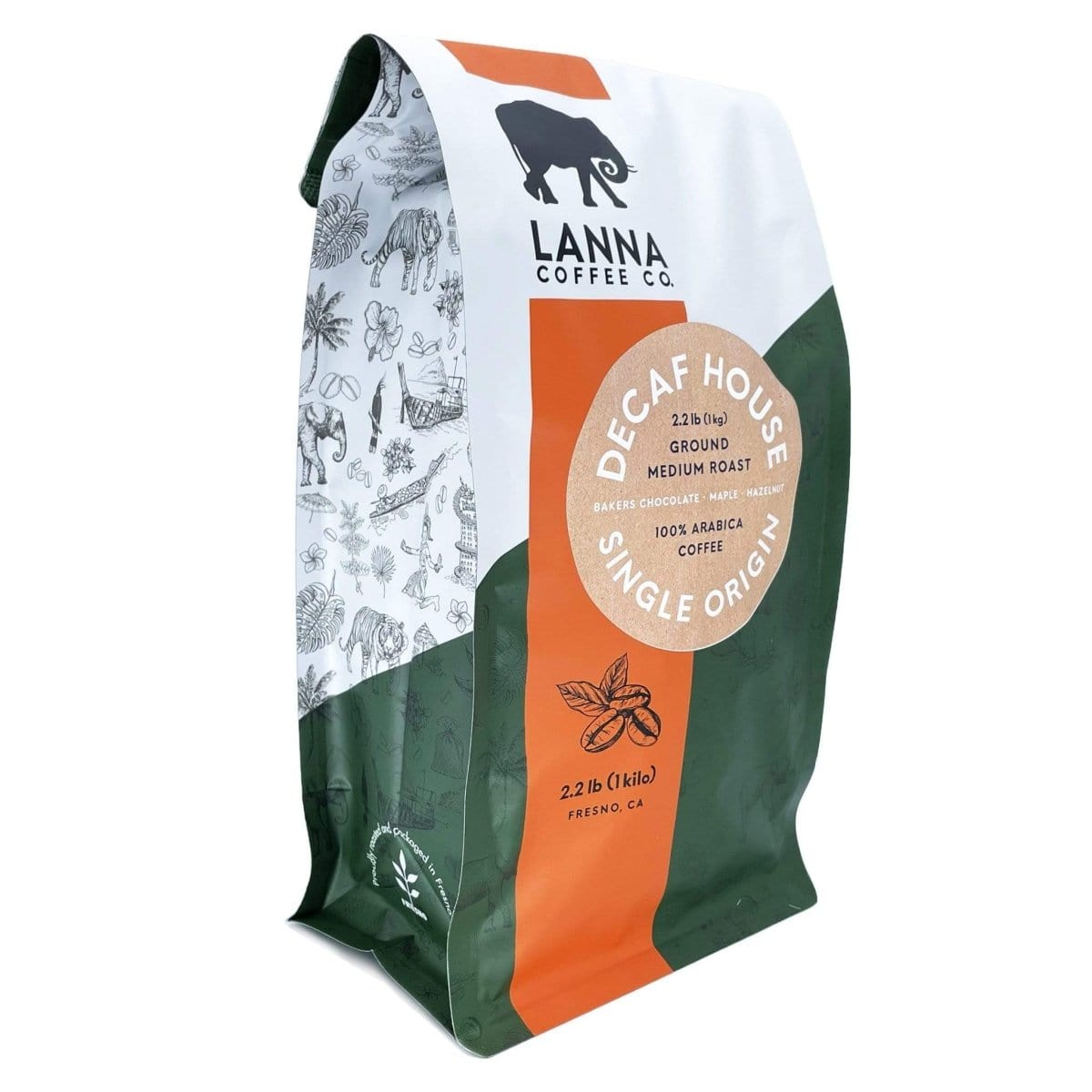 Lanna Coffee Co. Coffee 2.2 lb / Whole Bean Colombia Swiss Water® Decaf