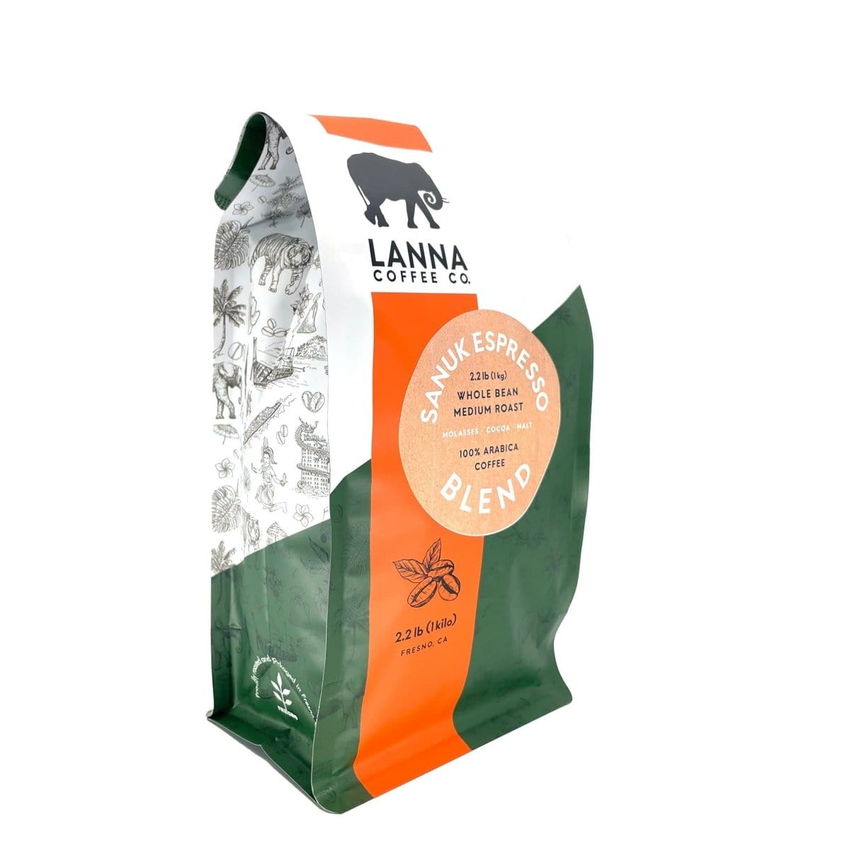 Lanna Coffee Co. Coffee 2.2 lb / Whole Bean Sanuk Espresso