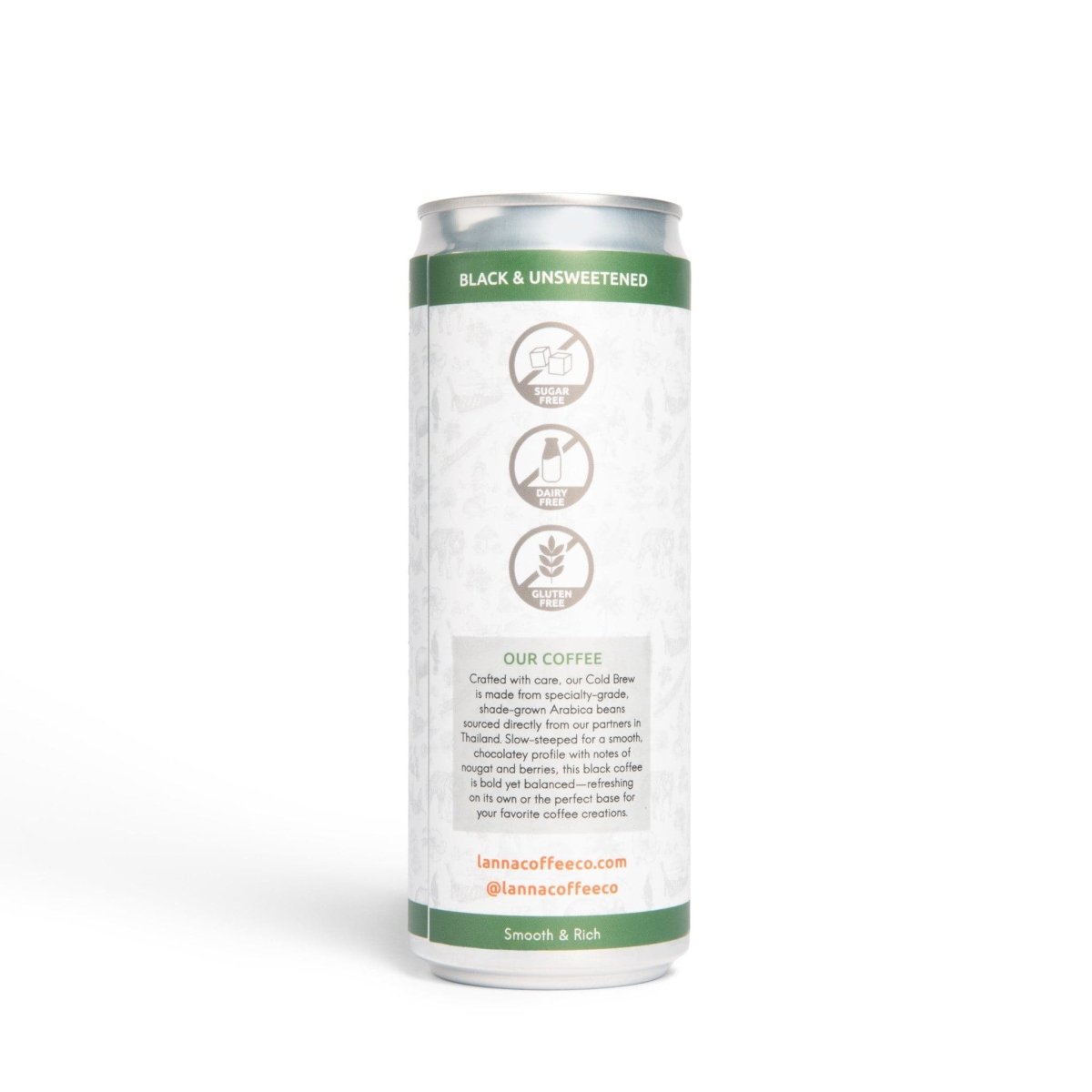 Lanna Coffee Cold Brew Can, 12 oz - 4 - Pack - Lanna Coffee Co.