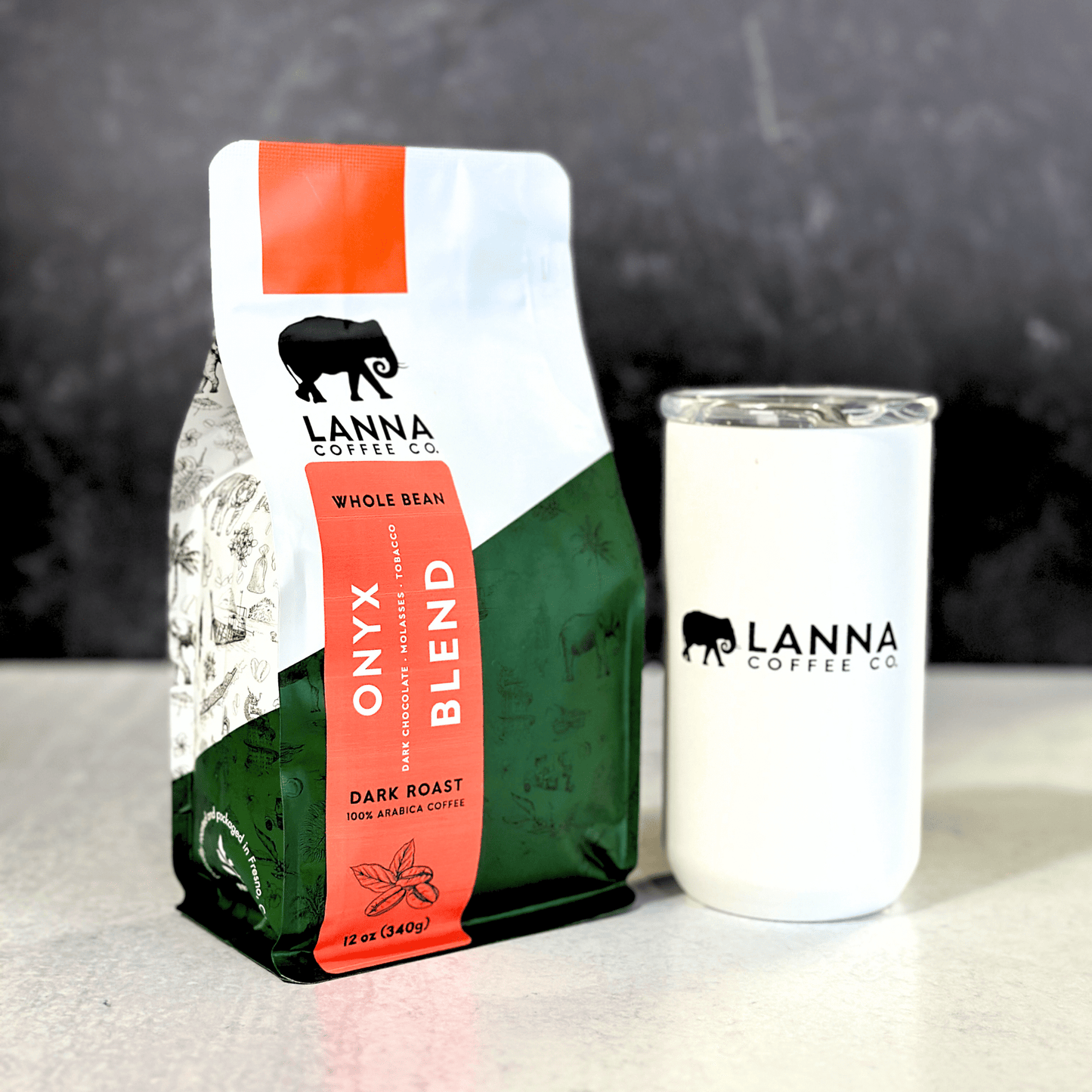 
                  
                    Lanna Coffee Co. Onyx Blend / Whole Bean The Lanna Starter Pack (12 oz Coffee + Tumbler)
                  
                