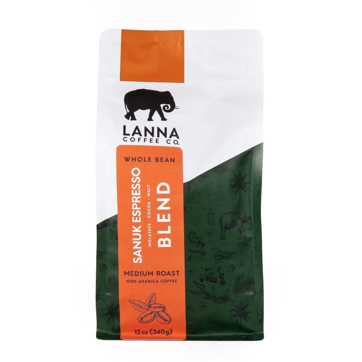 Sanuk Espresso - 12 oz - Whole Bean - Lanna Coffee Co.