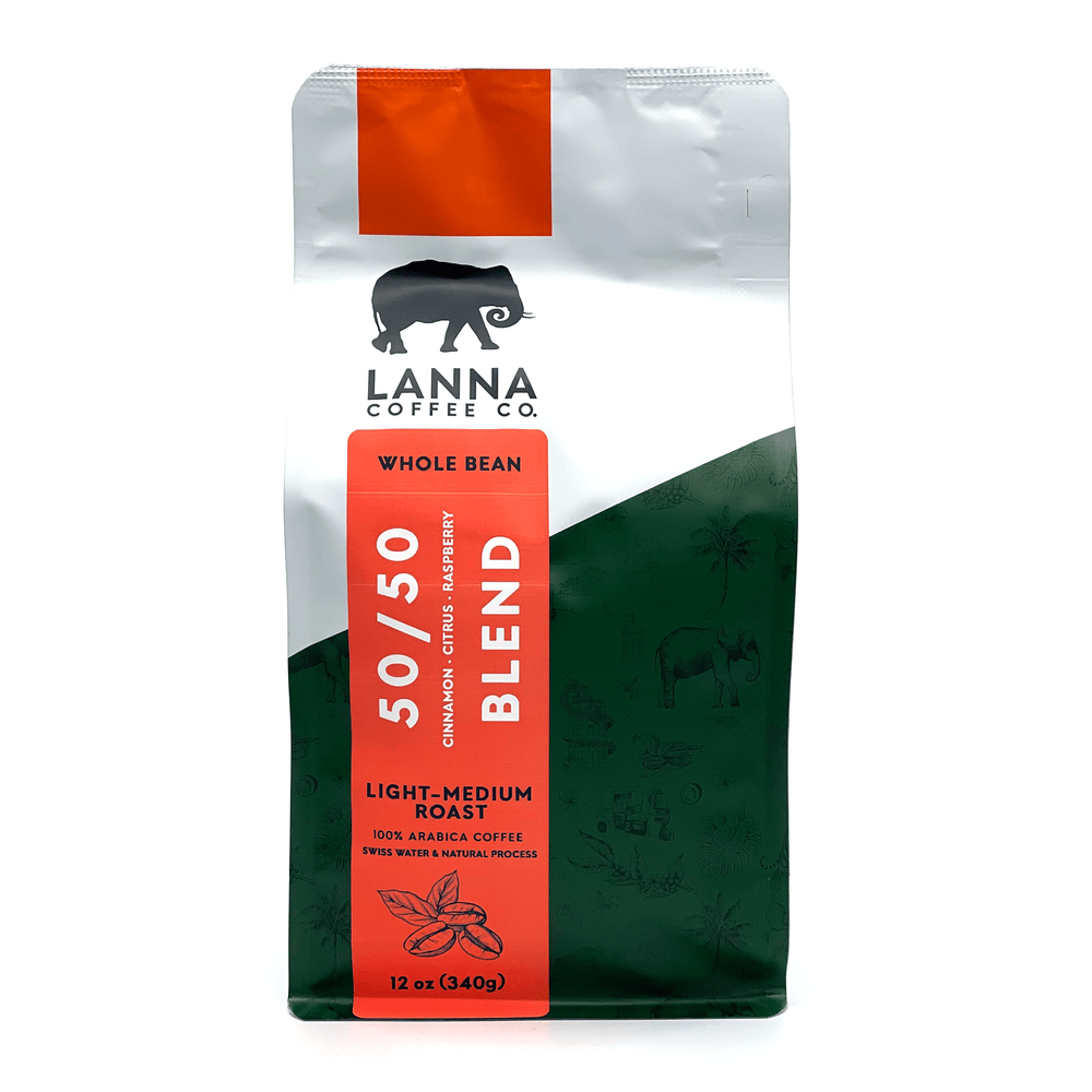 Lanna Coffee Co. Coffee Whole Bean / 12 oz 50/50 Half-Caf Blend